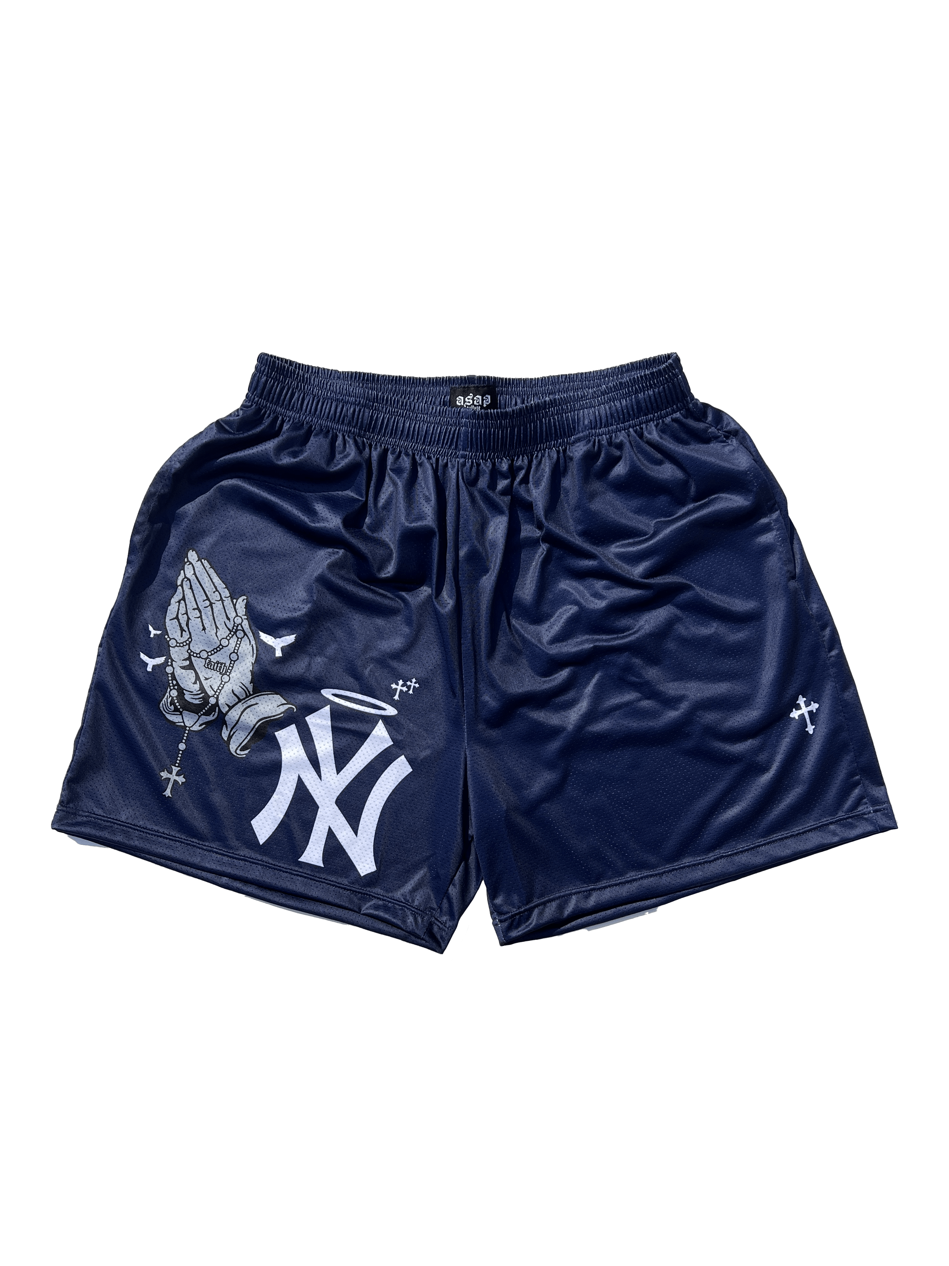 DARK BLUE NY SHORTS - asap culture