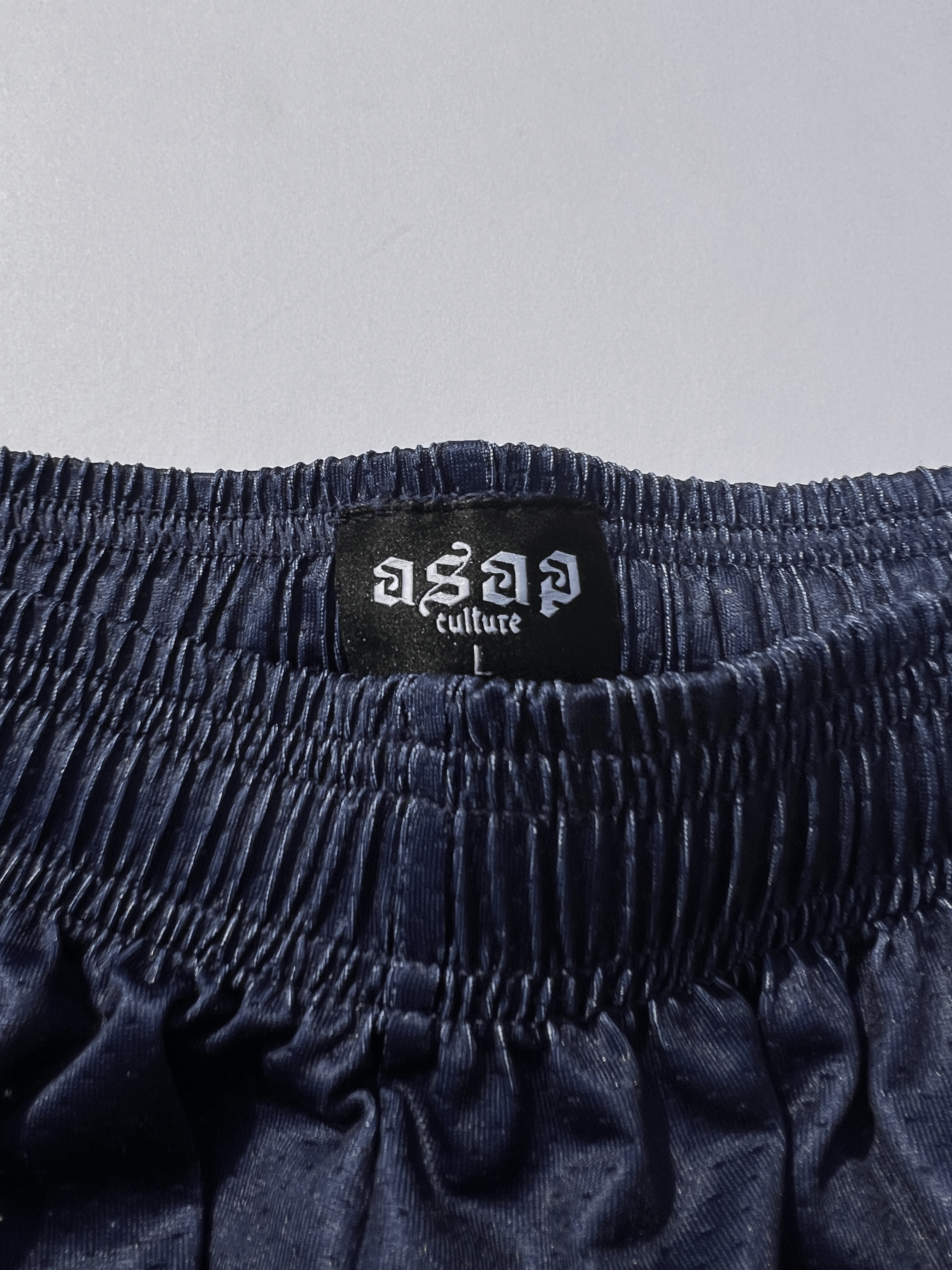 DARK BLUE NY SHORTS - asap culture